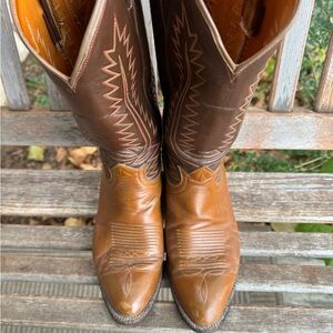 Tony Lama Two-Tone Leather Cowboy Boots